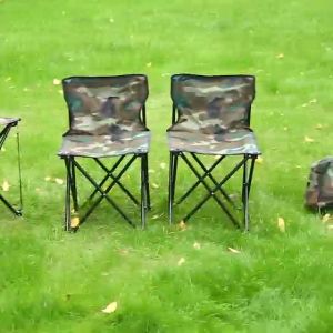 LOOGU COD 3Pcs/Set Portable Folding Chair Outdoor Portable Self-Driving Camping Picnic Table Chair