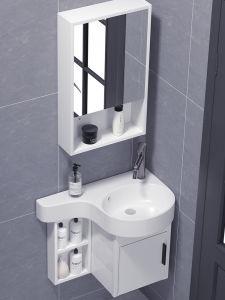 Wall-Mounted Ceramic Wash Basin Space Aluminum Bathroom Cabinet Waterproof Thin Edge Extended Depth Washing Pool for Small Spaces