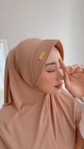 Hijab Bergo Hamidah Jersey Akrilik Size M | Hijab Sport | Hijab Instan Stylish