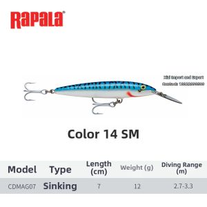 Rapala | Sinking Long Tongue Fishing Lure For Bass Pike Hard Bait