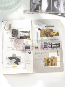 Poppys Studio - (8A11) 30 Lembar Stiker Seri Serangkaian Kehidupan (Kiss-Cut) Dekorasi Buku Pegangan Retro Sederhana Stiker Perekat Diy Journal Scrapbook