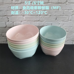 Commercial Grade Melamine Bowls Shatterproof Colorful Rice Salad Dessert Soup Bowls Plastic Dinnerware Set Eco-Friendly