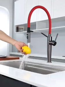 Vòi inox 304 mờ dùng 1 đường nước lạnh hoặc nóng lạnh ống cao su