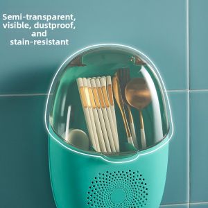 Hanging Dust-Proof and Water-Draining Chopsticks Holder