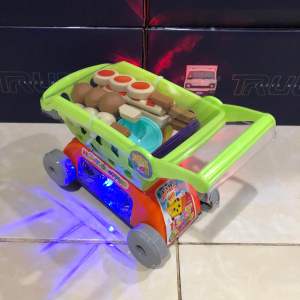 Mainan Troli Keranjang belanja bisa jalan ada musik dan lampu