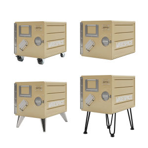 VIBESPACE กล่องเก็บของแบบลิ้นจี่อลูมิเนียมอัลลอยด์สไตล์อุตสาหกรรมสำหรับห้องนั่งเล่น ห้องทำงาน โต๊ะข้าง กล่องเก็บของแบบลำลอง