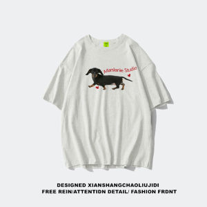 Áo Thun Cotton Tay Ngắn Dáng Rộng Phong Cách Mỹ Cho Nam Mùa Hè Thiết Kế Tay Thường in Họa Tiết Hoạt Hình Thường Ngày