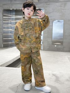 New Chinese Style Hanfu Set for Boys Handsome Ancient Fashion Spring Autumn Tang Costume Trendy Childrens Wear Boys Outfit