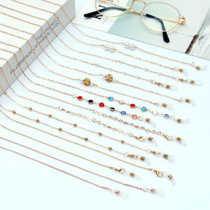 Eyeglasses Chain Womens Halterneck Net Red Eye Chain Retro Lolita Hipster Fashion Anti-Slip Lanyard Sunglasses with Chain