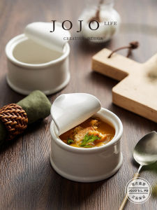 Cute Small Stew Pot Sauce Dish Dessert Pudding Baking Bowl Restaurant Style Ceramic Bowl Pure Color for Everyone