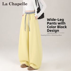 La Chapelle | Dopamine Yellow Sports Pants for Petite Loose and Flared