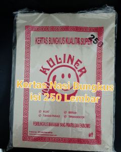 Kertas Nasi bungkus isi 250 lbr / Kertas nasi coklat isi 250 27x37