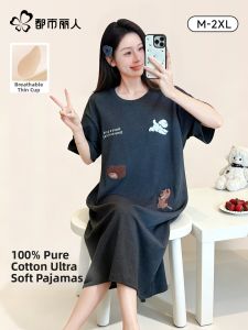 Cotton Sleep Dress with Padding Sleeveless Cute Cartoon