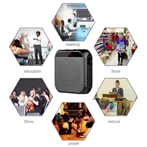 Portable Rechargeable Voice Amplifier with Microph Headset and Waistband USB TF for Teachers Singing Coaches