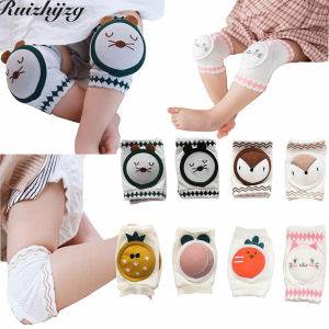 Ruizhijzg แผ่นรองข้อศอกแผ่นเข่าคลานสำหรับเด็กทารกปลอกป้องกันกันลื่นสำหรับคลาน1คู่ทำจากผ้าฝ้าย