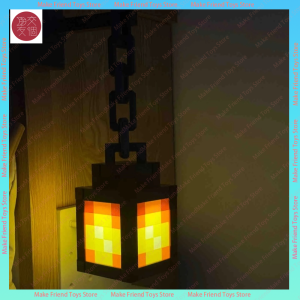 USB-C Rechargeable Mine Brownstone Torch Lamp Gaming Themed Multi-Color LED Night Light Desktop & Wall Mount Remote Control Gift