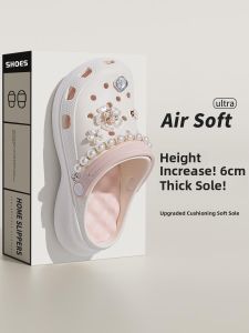 Thick Bottom Clog Shoes Womens Summer Outdoor Wear 2025 New Style Beach Anti-Slip Heightening Work Head Half Cool Slippers