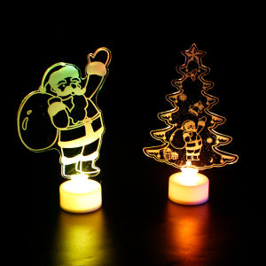 【On Sale】3Pcs LED Light and Battery Operated for Christmas Decorations Christmas Tree Santa Claus Eiffel Tower