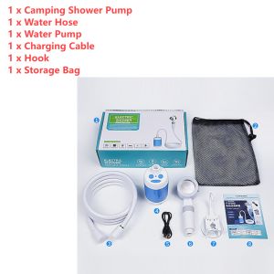 Outdoor Camping Shower Pump with Digital Display 4000mAh Upgraded Rechargeable Electric Shower Pump for Camping Beach Dormitory