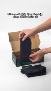 Tất nam công sở cổ cao Mr.Socks họa tiết chấm bi chất liệu cotton cao cấp hút ẩm thoáng khí - TAYCHAMBI-1DOI