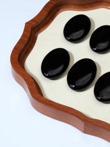 1PC Đá Obsidian Đen Tự Nhiên Đánh Bóng Hình Bầu Dục Đá Lo Lắng Túi Pha Lê Massage Đá Để Bàn Trang Trí Quà Tặng Phong Thủy Pha Lê