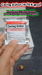 Cacing Exitor | Isi 10 kapsul | Pembasmi Cacing Gilik pada Ayam Bebek dan Unggas Lainnya