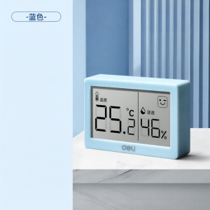 deli | High Precision Indoor Home Use Multifunctional Wall Mounted Baby Room Temperature Humidity Meter Deli 2101 Digital Thermometer
