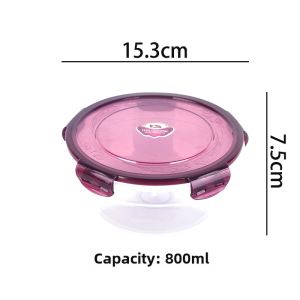 Microwave Oven Dedicated for Heating Lunch Box Office Worker Large Capacity round with Lid Food Grade Plastic Crisper