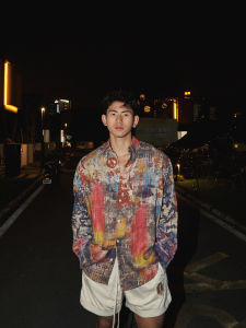 American Style Loose Long Sleeve Shirt Mens Vintage Rusted Street Style Small Audience INS Shirt Handsome Cotton Summer Casual