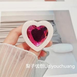 Creative Gem Heart Magsafe Magnetic Absorption Airbag Phone Case Universal Adhesive Extendable Back Adhesive Desktop Stand