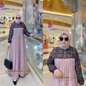 gamis modern gamis one set gamis+hijab edisi shalimar set amore by ruby
