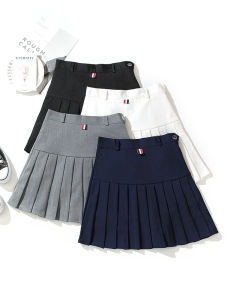 Slimming High Waist A-Line Mini Skirt Suit Material Drapey Grey Spring Autumn College Style Short Skirt Pants Womens Fashion