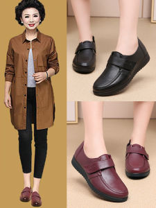 Giày Da Thật Đế Mềm Thoải Mái Cho Bà Mẹ Lớn Tuổi Mùa Thu Đông Cỡ Nhỏ Cỡ Vừa Giày Đơn Cho Phụ Nữ Trung Niên Và Cao Tuổi
