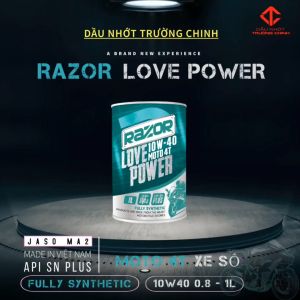 Thùng Nhớt Razor Love Power 4T 10W40 SN Plus tổng hợp 100% dành cho xe số tay côn xe ga