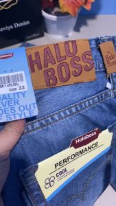 celana jeans pria denim selvedge accent washing premium HALOBOSS model standar reguler