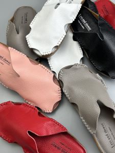 Handmade Leather Haulover Baghead Slippers Soft Summer Slippers with Flat Heel Casual Style for Daily Use Less and Slower Brand