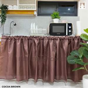 Minimalist Curtain Plain Geena Kitchen Sink Lababo Kurtina 1pc. Size 150cmx70cm Short/Half Curtain Cover Cabinet Curtain
