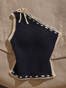 Áo Ba Lỗ Không Tay Ngắn Dệt Kim Màu Tương Phản Kiểu Pháp Cho Nữ Thời Trang Thu Đông Thường Ngày Áo Khoác Ngoài Mùa Đông Cho Nữ