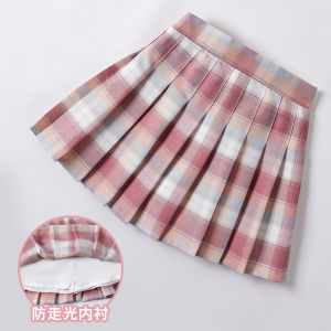 Kids JK Uniform Skirt Girl Half-Length Pleated Skirt Skirt Tartan Skirt Skirt Summer Short Skirt Summer Primary School Students