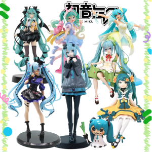 Bandai | Anime Figurine Hatsune Miku Standing Posture and Sitting Posture Series Cute Action Model Pvc Toy Desktop Collection Gift