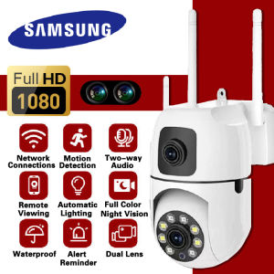 SAMSUNG Dual Lens CCTV Camera With 2 Way Audio CCTV Camera With Recorder 8MP IP68 Waterproof Night Vision Indoor Outdoor CCTV Security Camera