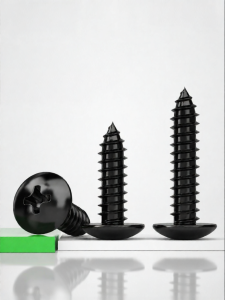 GUWANJI | 304 Stainless Steel Black Cross Recessed Pan Head Self-tapping Screws Umbrella Round Head Self-tapping Wood Screws