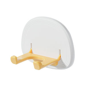 Bathroom Wall-Mounted Hair Dryer Holder Cream Style Plastic Storage Rack No Drilling Required Hairdryer Organizer for Home Use