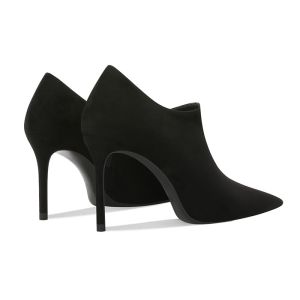 รองเท้าส้นสูงสวมใส่สบายด้านข้าง ซิป ดีไซน์ พื้นผิวกํามะหยี่ปากลึก ผู้หญิง รองเท้า ทันสมัย รองเท้านิ้วเท้าแหลมคม