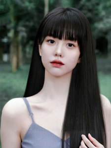 MENGSIQIAN | Natural Cartoon Bangs Female Wig Real Hair Lace