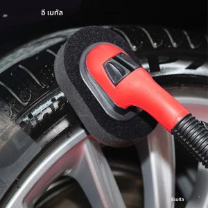 SEAMETAL ยางรถฟองน้ําแว็กซ์แปรงขัดพร้อมที่จับยางรถยางล้อแปรงขัดฝุ่น Remover รายละเอียดเครื่องมือทําความสะอาด