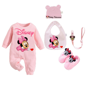 Disney | New Cute Baby Bib Baby Bib Cotton Baby Crawling Suit for Children Girls Baby Bib Cuddly Hat Baby Shoes Baby Soothing Clip