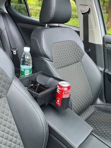 SIMPLYAUTO Car Adjustable Storage Box Armrest Food Drink Organizer Multipurpose Portable Storage Compartment Roadtrip Picnic Outdoor
