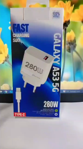 Charger 280W For SMSNG GALAXY A53 5G Batok + Kabel USB MICRO TYPE C Support Fast Charging