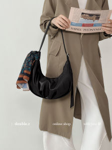 Original Little Beauty Bag Lazy Half Moon Horn Womens Shoulder Crossbody Bag 2025 New Style Soft PU Leather Commuter Bag